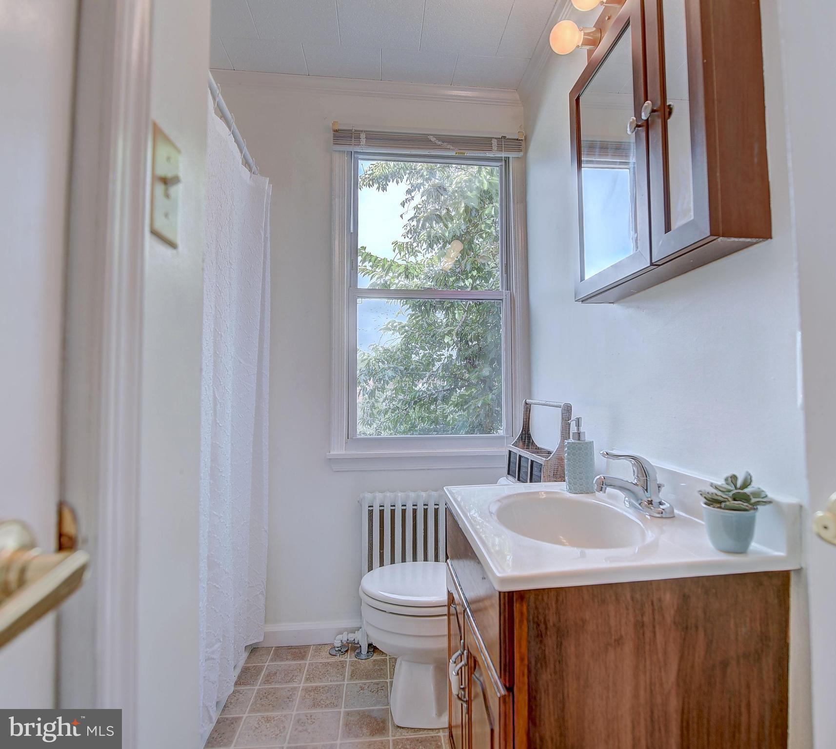 8513 Oak Road Baltimore, MD 21234 - Photo 8 of 17 a bathroom with a sink a toilet and a window