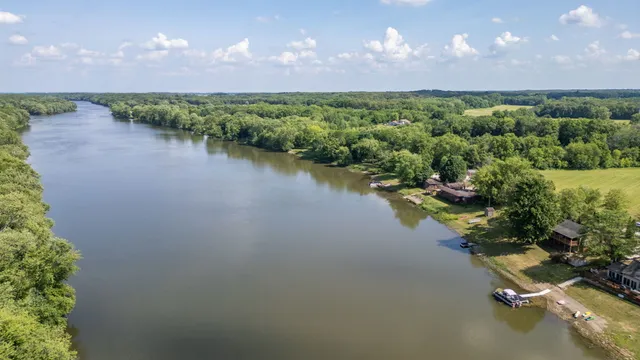 a view of a lake in middle of a house