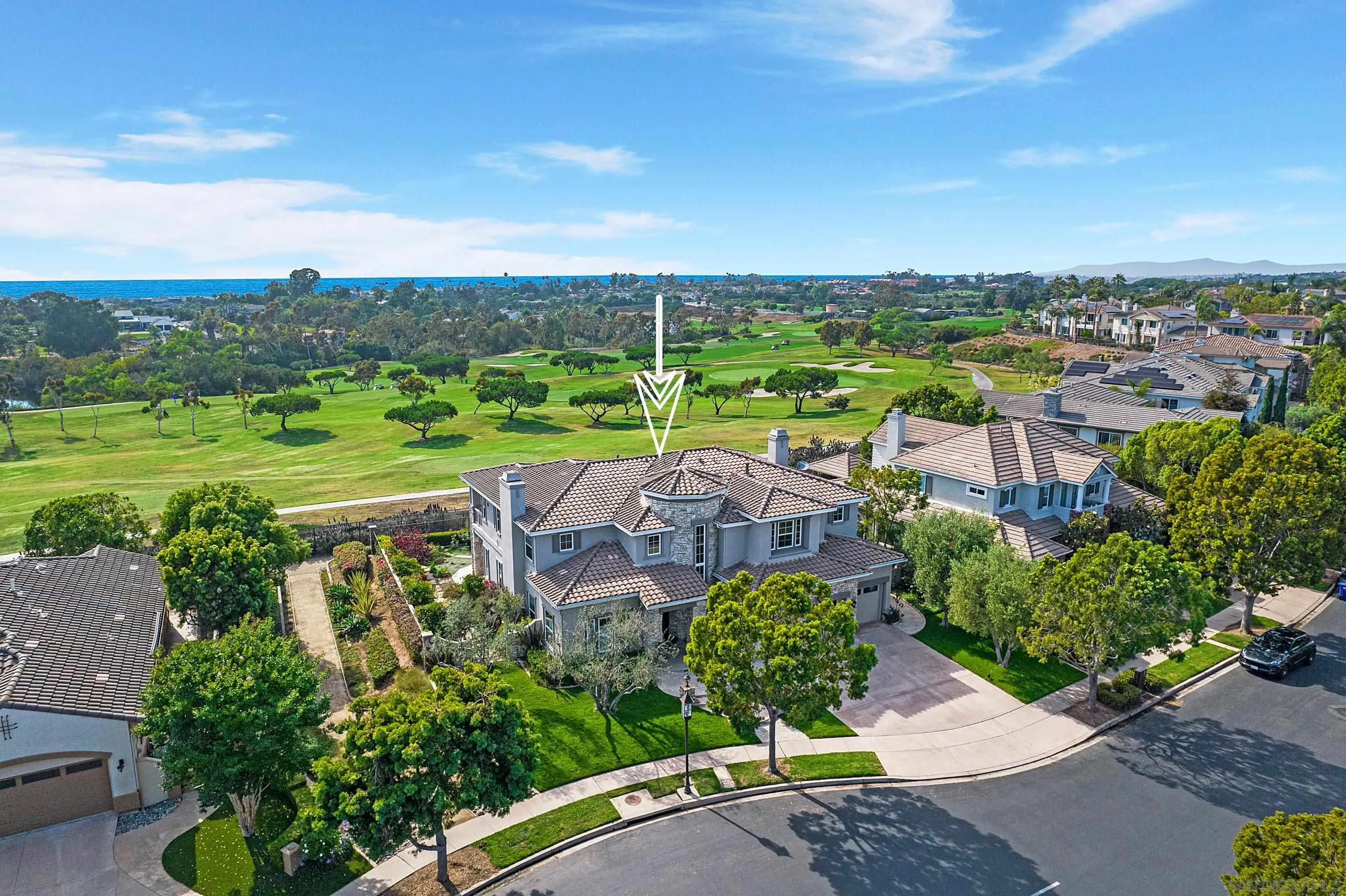 698 Cypress Hills Drive Encinitas, CA 92024 - Photo 41 of 67 an aerial view of a house with garden space and ocean view