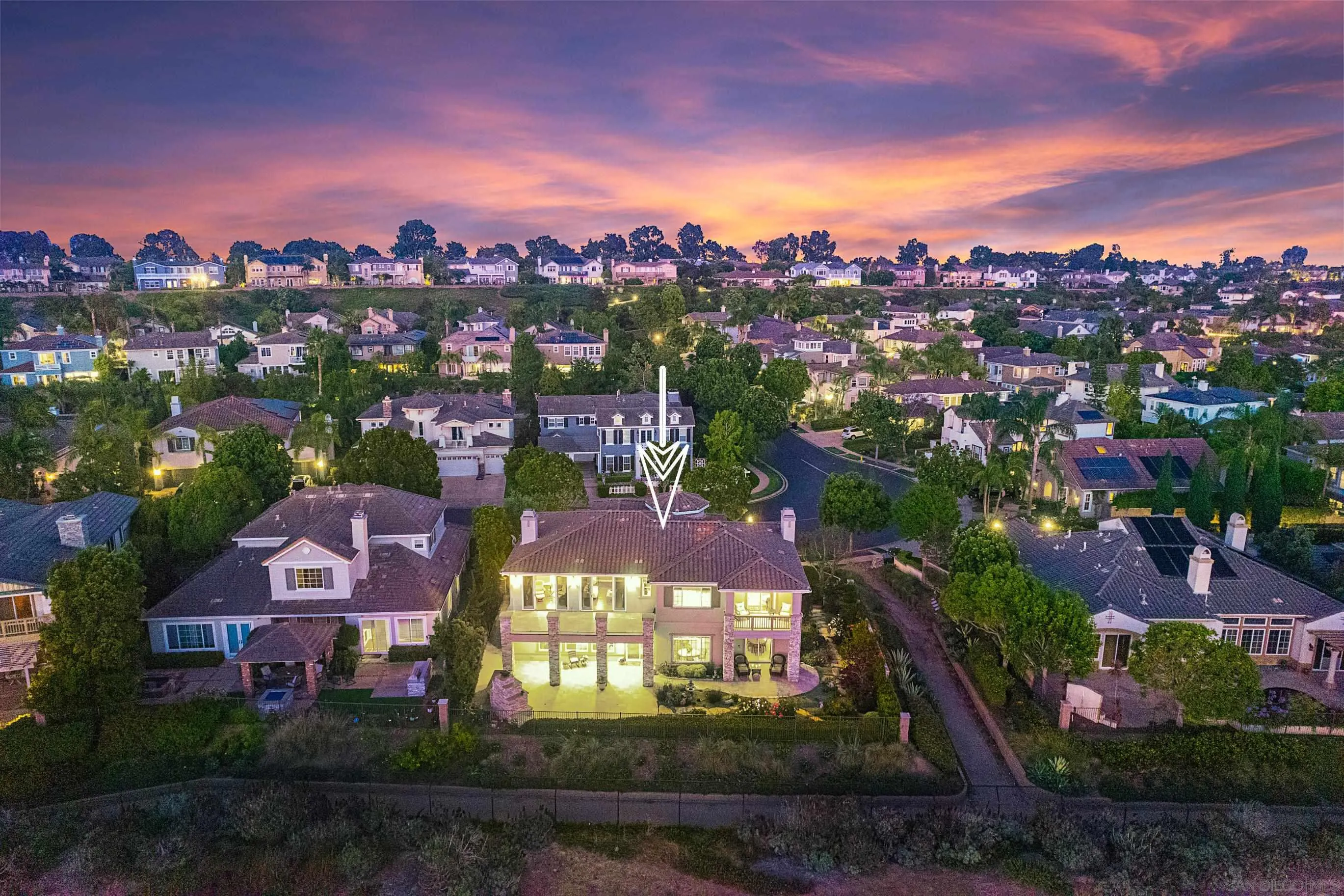 698 Cypress Hills Drive Encinitas, CA 92024 - Photo 61 of 67 an aerial view of residential houses with outdoor space and a lake view
