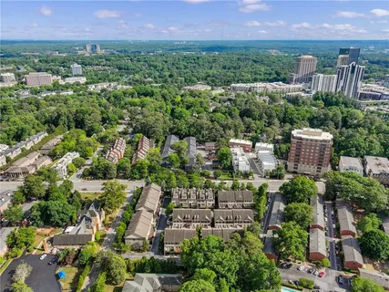 an aerial view of multiple house