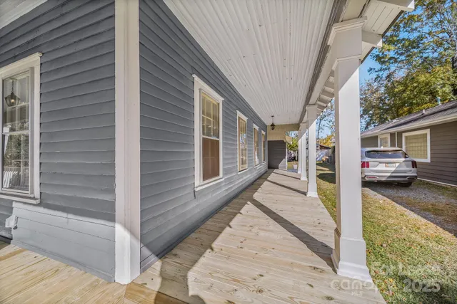 a view of a house with a porch