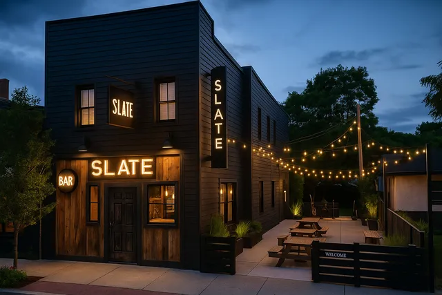 a car parked in front of a building