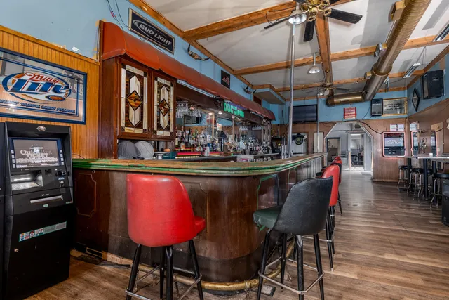 a view of a chairs and tables in patio