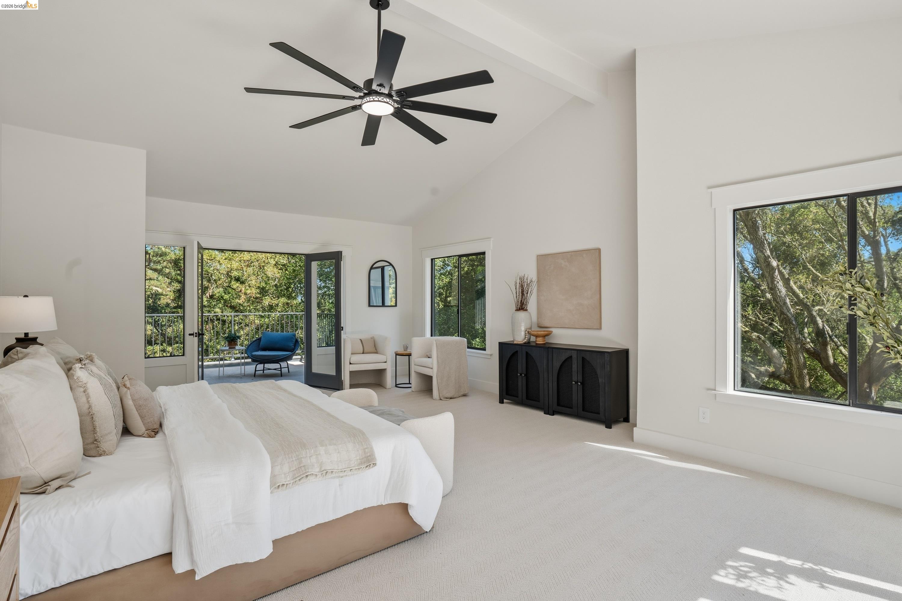 4120 Happy Valley Road Lafayette, CA 94549 - Photo 12 of 33 Spacious room with vaulted ceilings and a modern ceiling fan