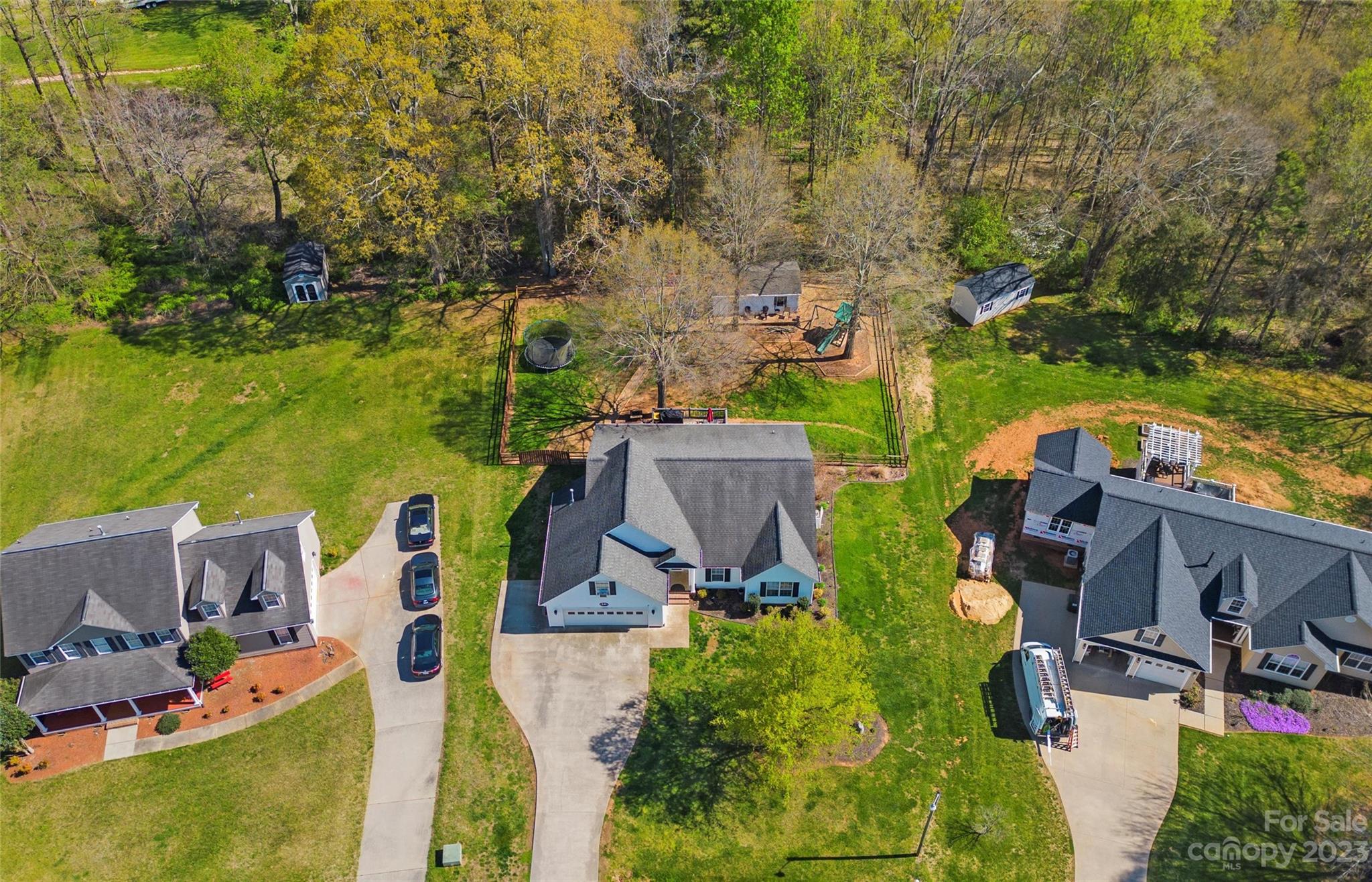 614 Maple Ridge Circle Salisbury, NC 28147 - Photo 42 of 46 an aerial view of house with yard swimming pool and outdoor seating