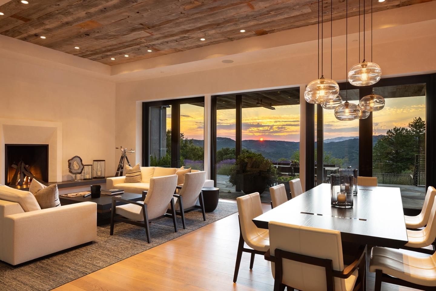 19 Rancho San Carlos Road Carmel, CA 93923 - Photo 10 of 30 a living room with fireplace furniture and a large window