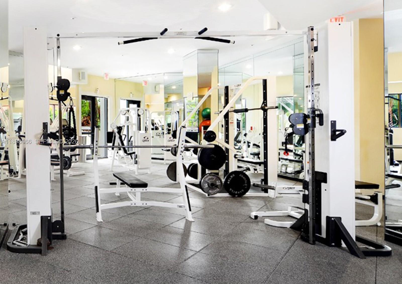 1581 Brickell Avenue, Unit 2005 Miami, FL 33129 - Photo 30 of 38 a view of a room with gym equipment