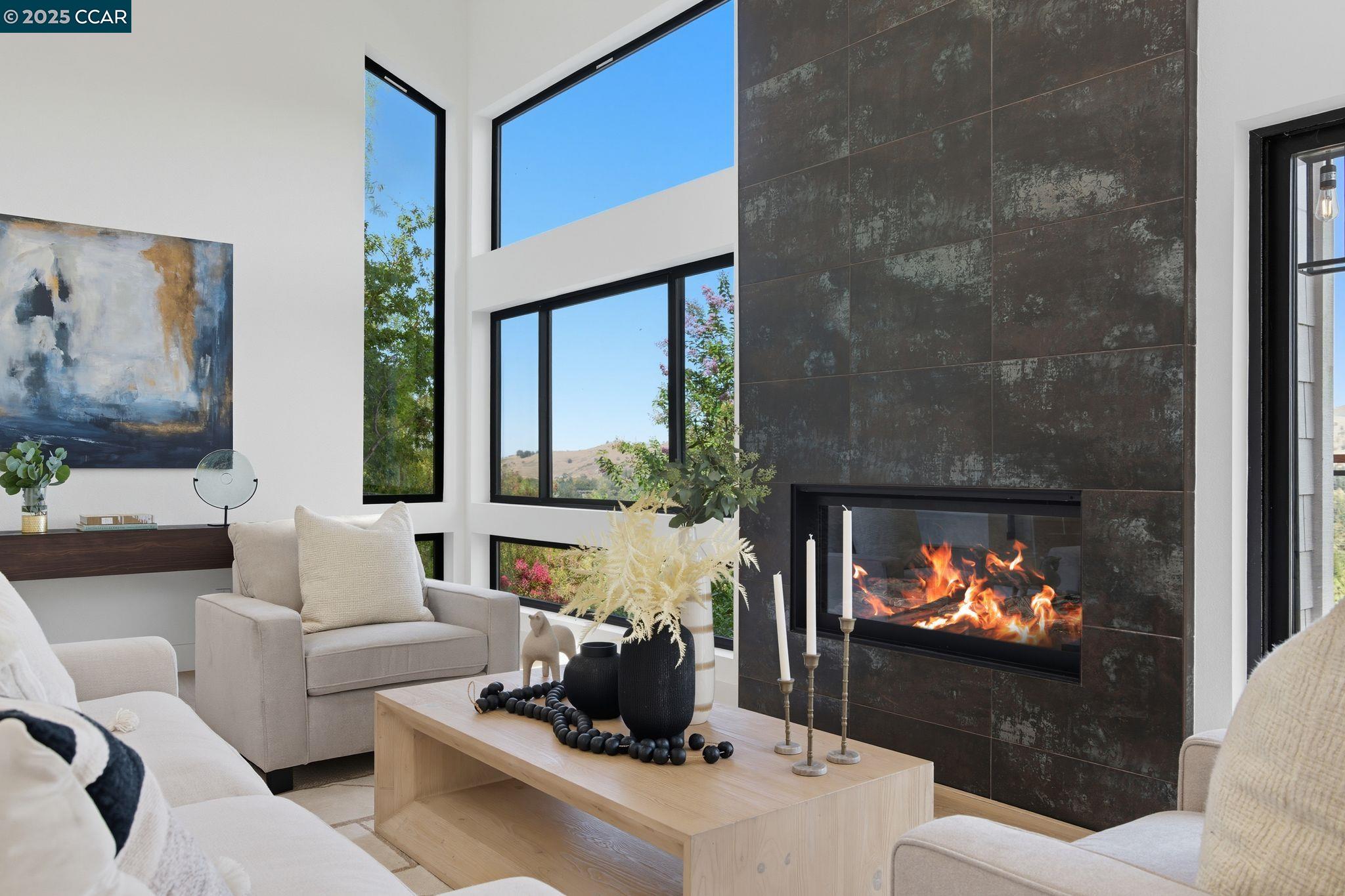 189 Rudgear Drive Walnut Creek, CA 94596 - Photo 59 of 59 a living room with furniture a flat screen tv and a fireplace