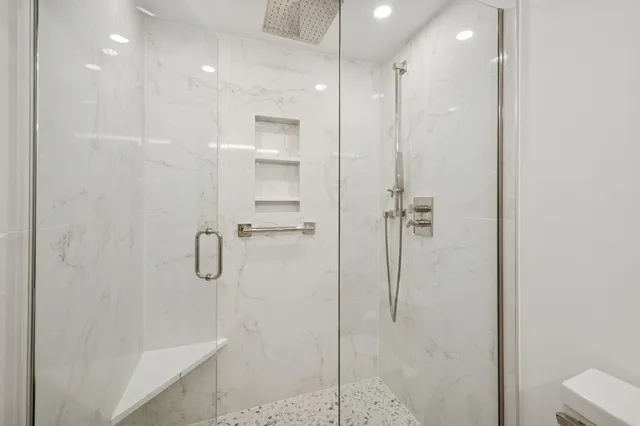 a bathroom with a shower