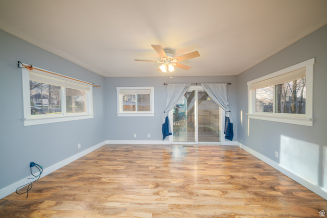 757 North 500 East Logan, UT 84321 - Photo 4 of 15 Dining area with light wood-style floors and ceiling fan