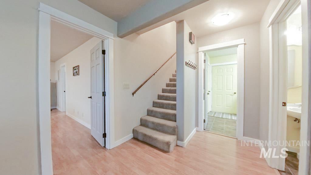1277 Kennedy Ford Road Potlatch, ID 83855 - Photo 24 of 49 Stairs leading to the upper bedrooms, bathrooms, and rec spaces.