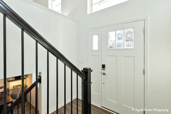 a view of an entryway with staircase