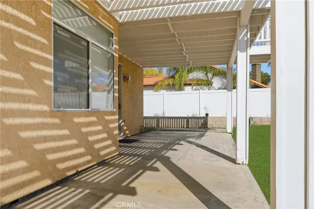 a view of backyard with cabin