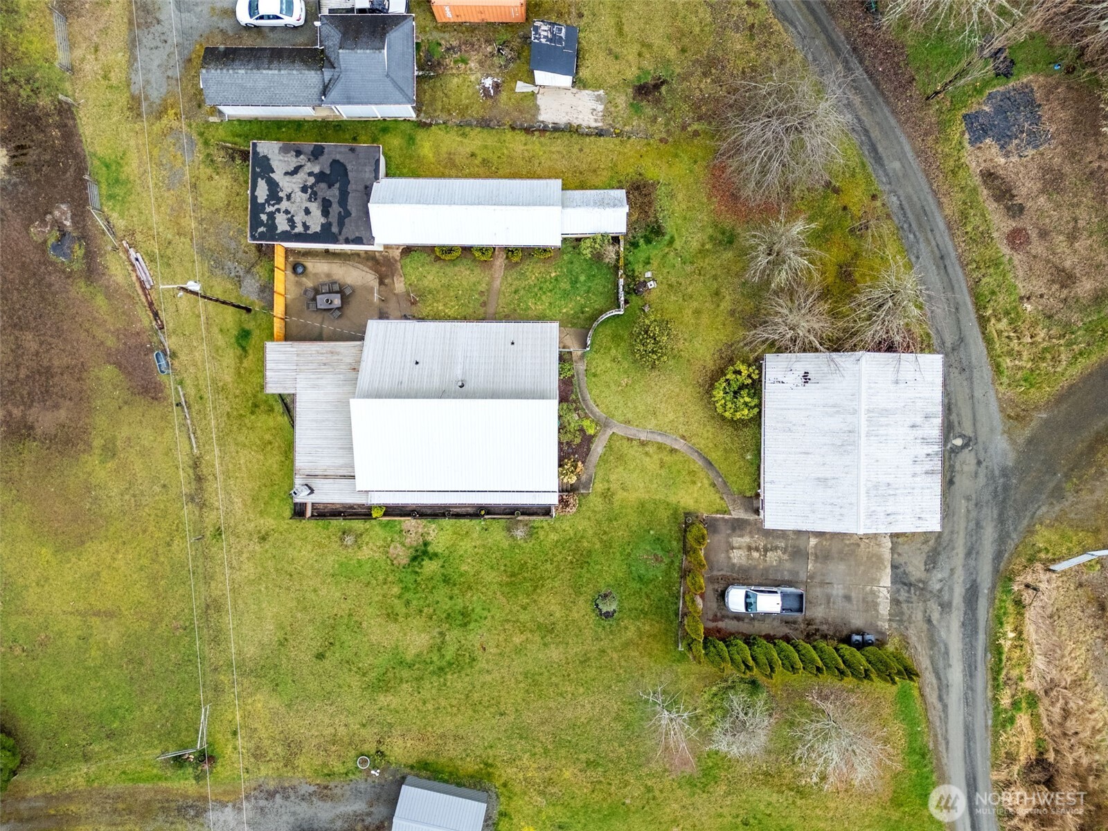 545 Davis Lake Road Morton, WA 98356 - Photo 3 of 32 an aerial view of residential house with pool and yard