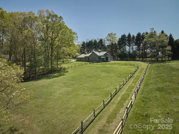 a view of a yard with trees
