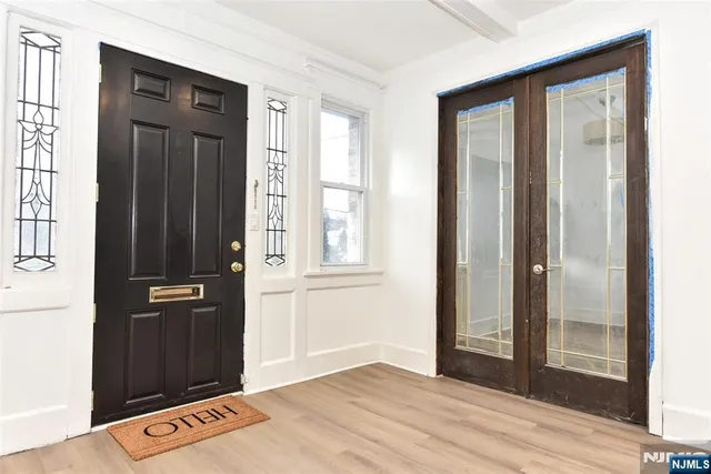 wooden floor and windows in a room