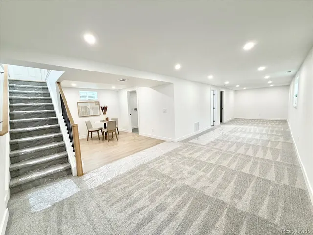 a view of a room with a furniture