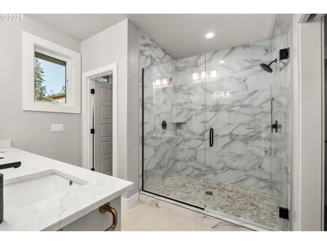 a bathroom with a shower