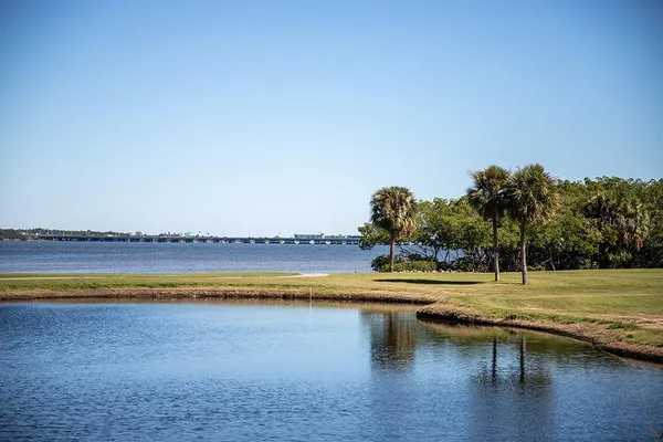 a view of an outdoor space and swimming pool
