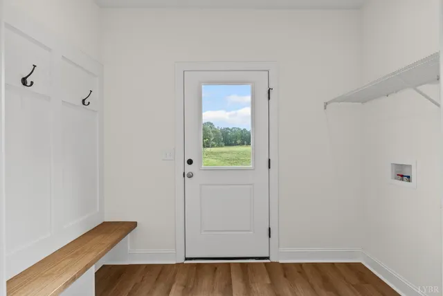a view of hallway with closet