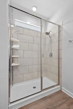 a bathroom with a shower