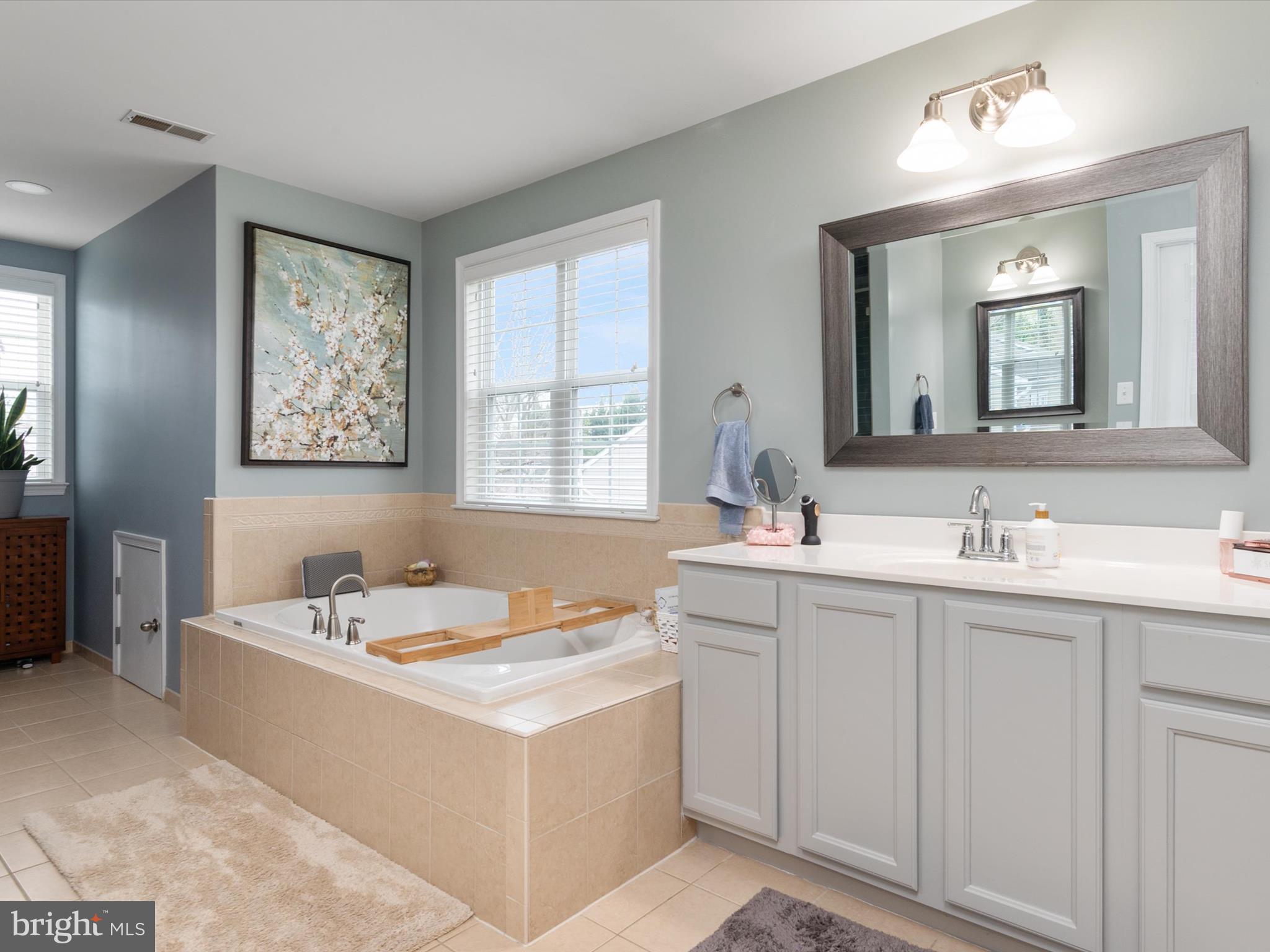 688 Red Cedar Road Annapolis, MD 21409 - Photo 33 of 54 a bathroom with a granite countertop sink mirror and double