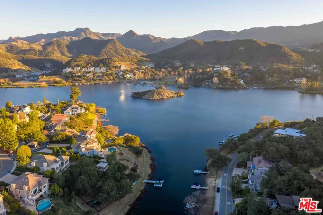 a view of a lake and a mountain