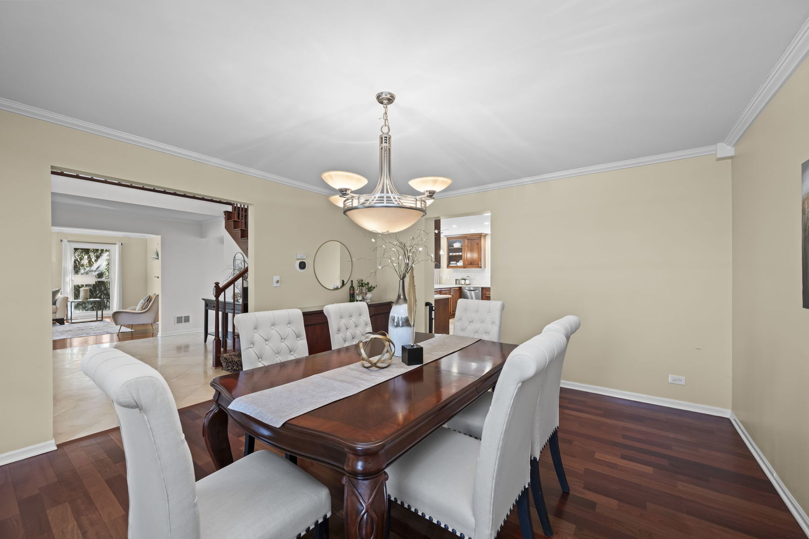 26 Brandywine Road South Barrington, IL 60010 - Photo 11 of 47 a dining room with furniture a chandelier and wooden floor