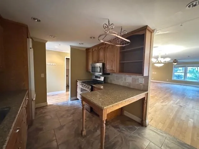 a view of a room with shelves