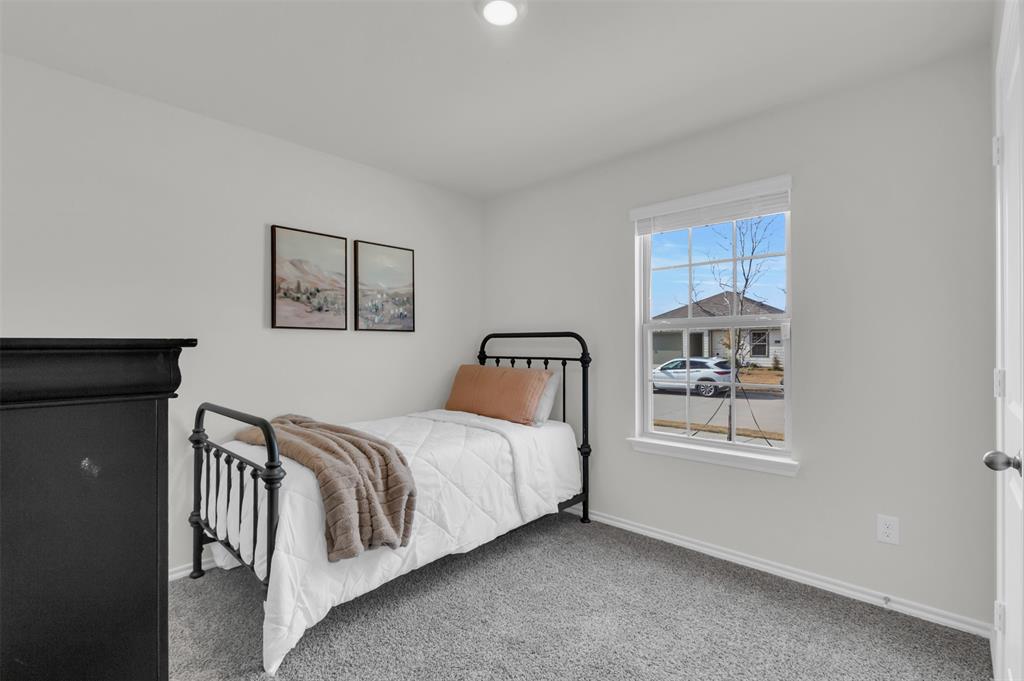 6513 Waterfall Lane Princeton, TX 75407 - Photo 17 of 35 a bedroom with a bed and painting on the wall