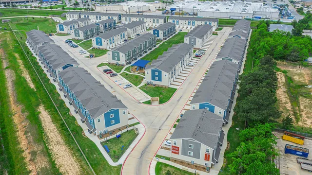 an aerial view of a city