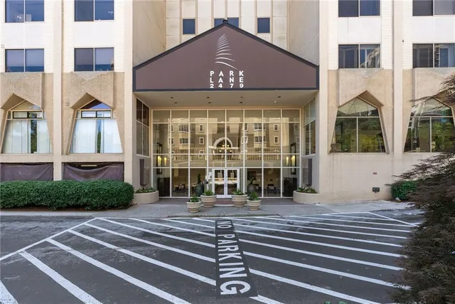 a front view of a building