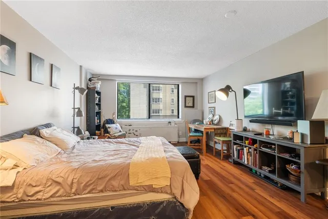 a bedroom with bed and a couch