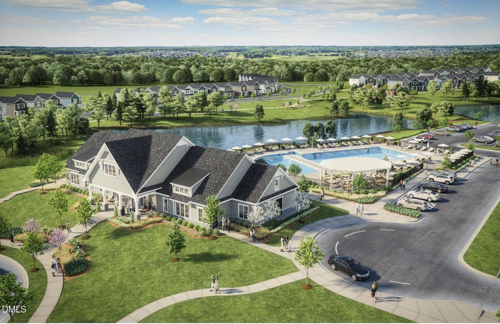 871 Central Park Drive Raleigh, NC 27604 - Photo 15 of 22 an aerial view of a house with garden space and lake view