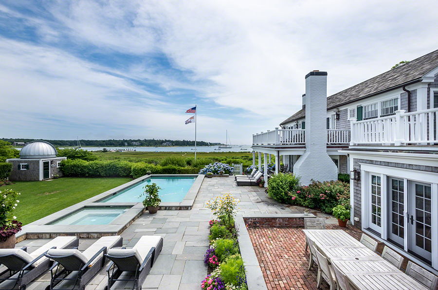36 Down Harbor Road Edgartown, MA 02539 - Photo 4 of 54 an aerial view of a house with a yard and lake view