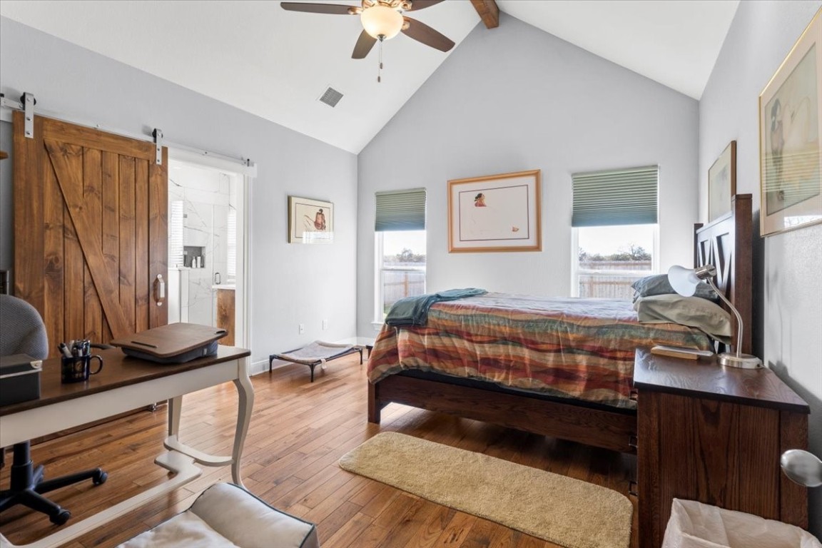 1430 Antioch Road Paige, TX 78659 - Photo 24 of 40 Barn Door, High Beamed Ceiling.