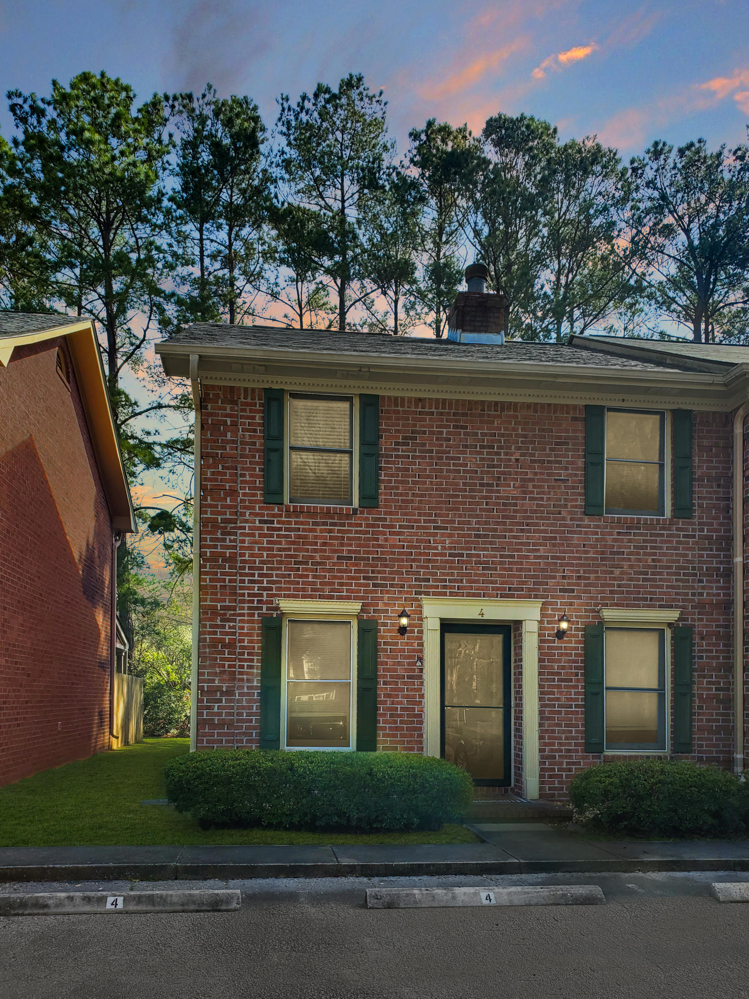 Townhome at dusk