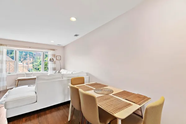 a workspace with furniture and window