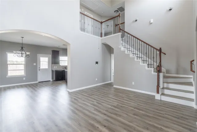 a view of entryway with wooden floor