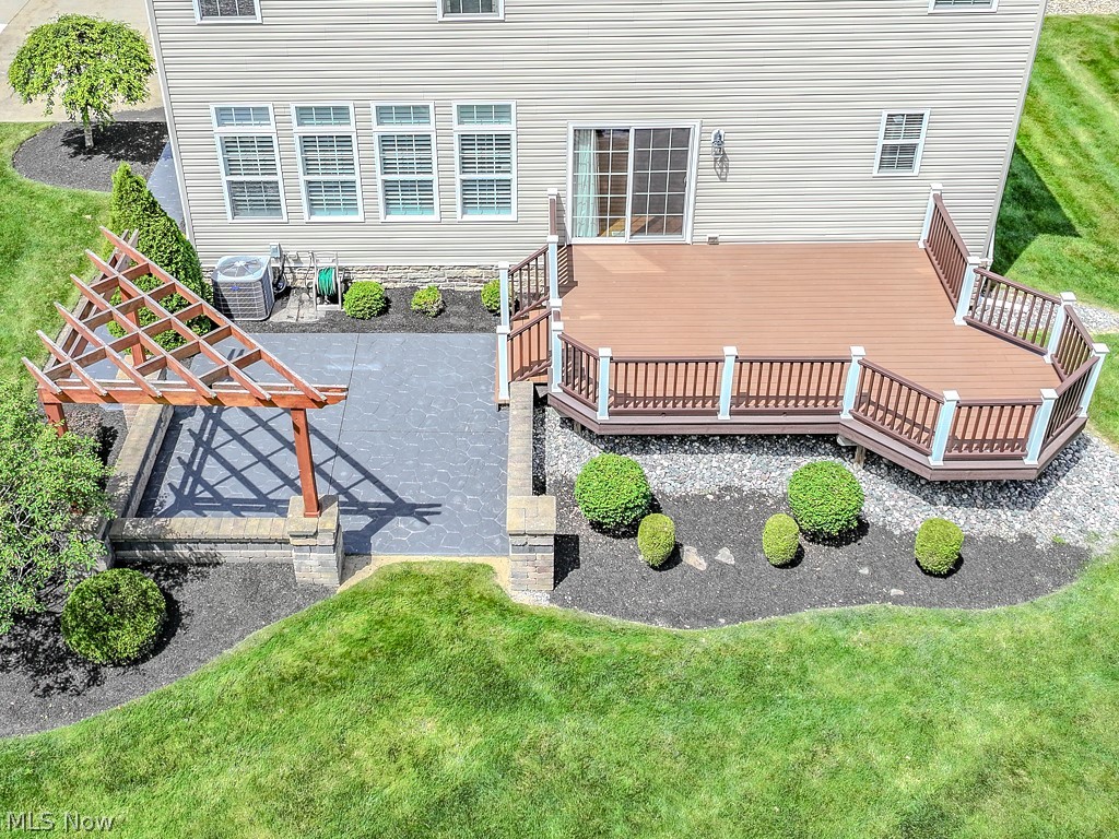 8375 Raleigh Place Painesville, OH 44077 - Photo 4 of 45 Aerial View of Large Deck, Stamped Concrete and Designer Gazebo!