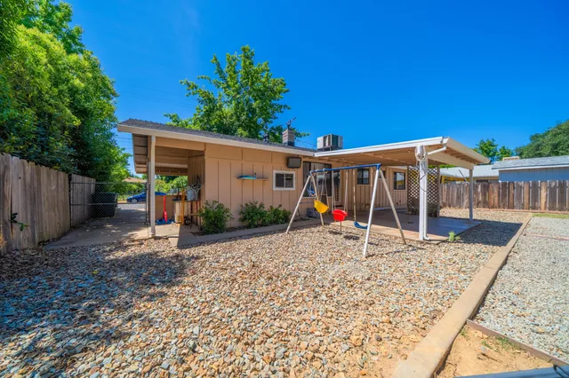 a view of a house with a patio