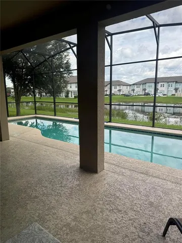 a view of outdoor space with sliding door