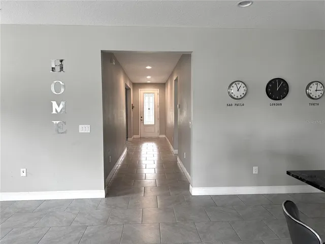 a view of gallery with hallway