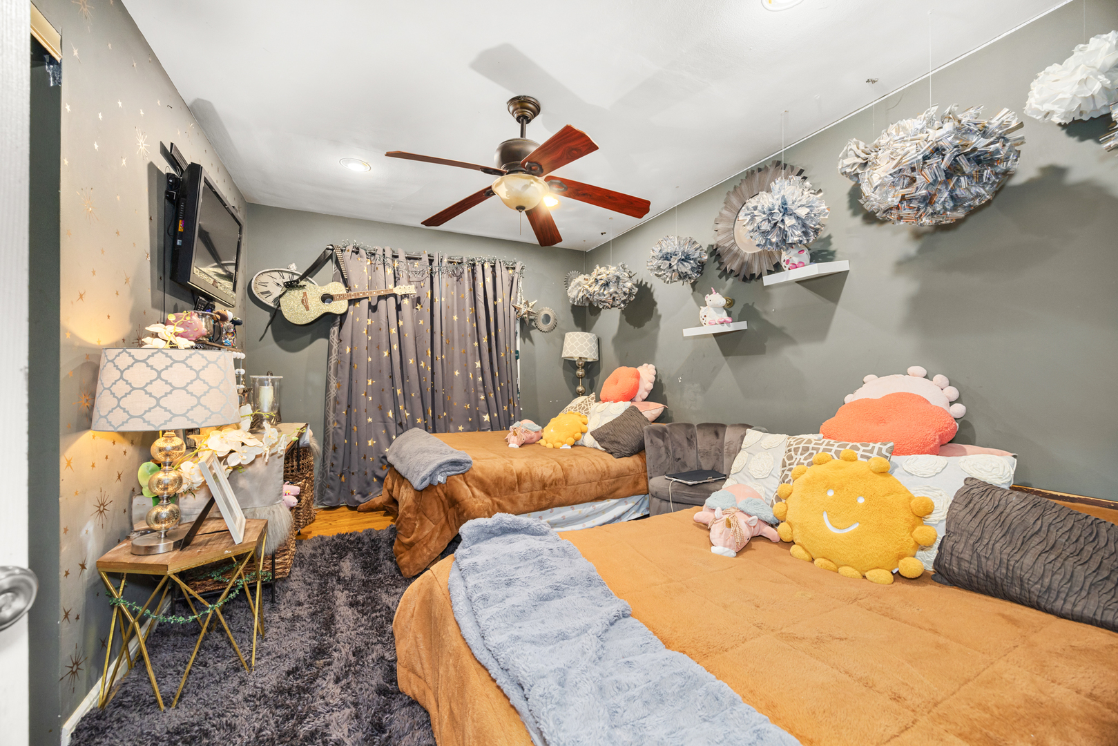 1406 Brummel Street Evanston, IL 60202 - Photo 4 of 20 a bedroom with furniture and a chandelier