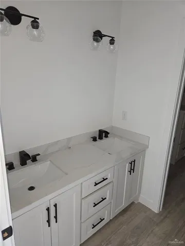 a utility room with cabinets