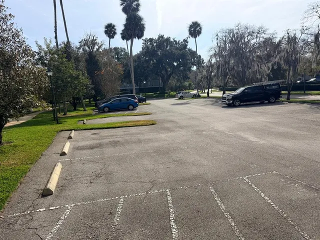 a view of outdoor space with garden and trees