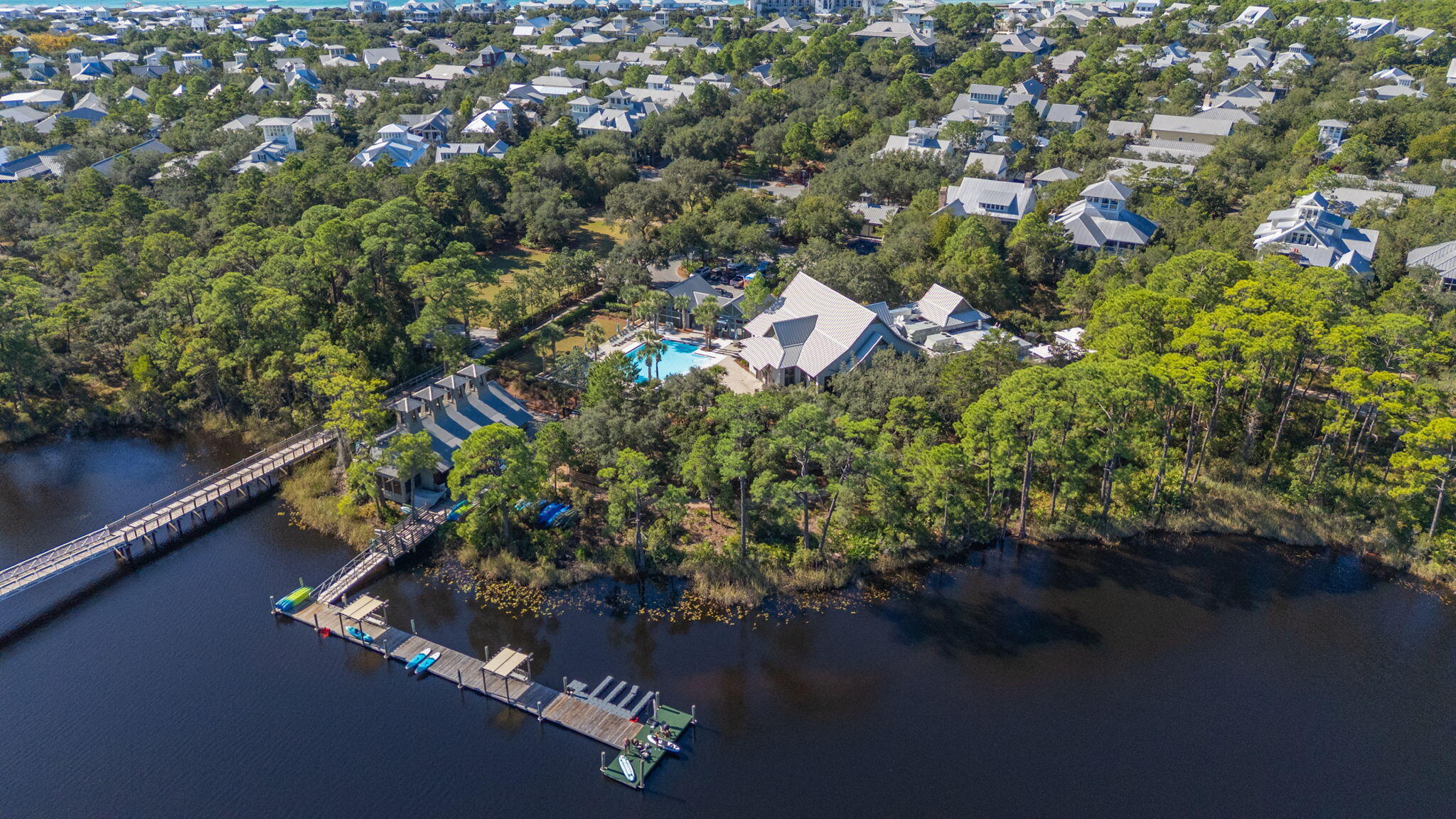 60 Red Cedar Way Santa Rosa Beach, FL 32459 - Photo 67 of 75 an aerial view of residential house with outdoor space and swimming pool