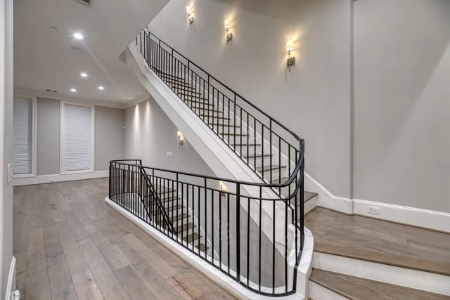 a view of entryway with wooden floor