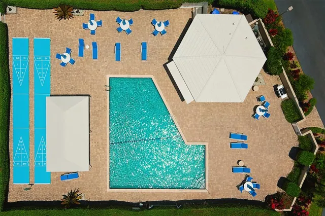 an aerial view of a house